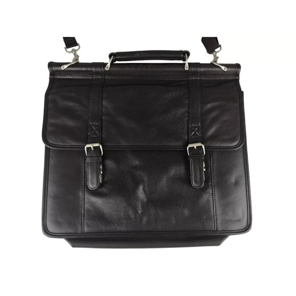 Wilsons Leather Unisex Brown Detachable Strap Top Handle Briefcase Document Case - Picture 2 of 10